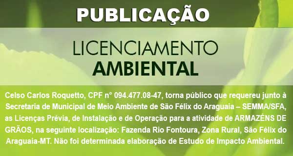 PUBLICAÇÃO - LICENCIAMENTO AMBIENTAL